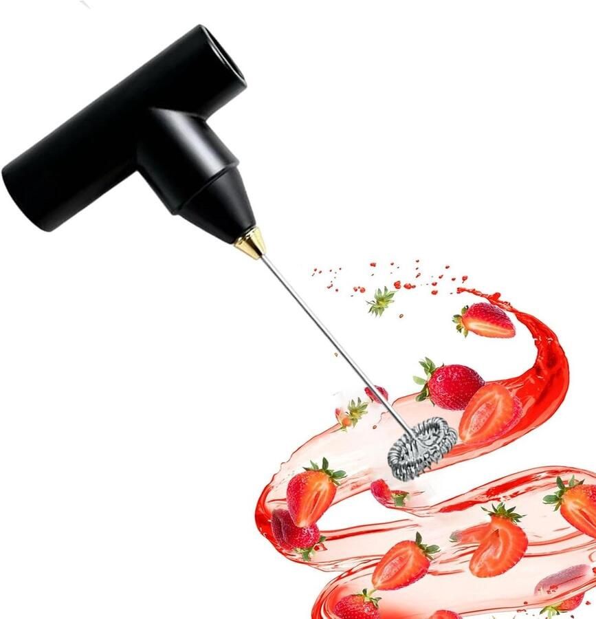Elektrische Handmixer Draadloze Blender Bakken en Mixen Verwijderbare Batterij 23 cm Zwart