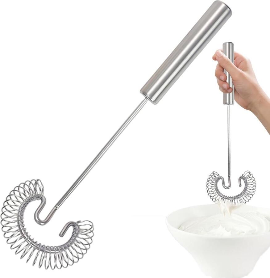Handmixer Klopper Garde Beslag Maken Versterkt Spiraalontwerp 27 cm Zilver