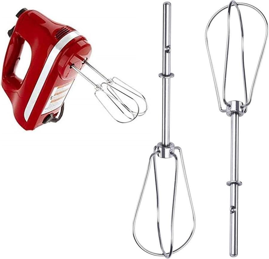 Handmixer kloppers Mixer hulpstukken Bakken en mixen Roestvrij staal 180 x 34 mm Meerkleurig