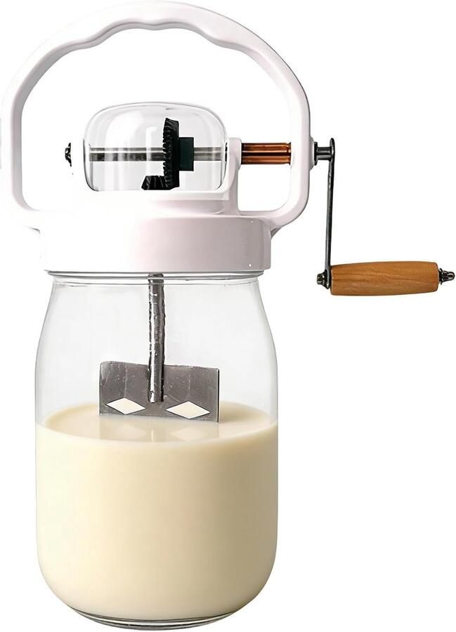 Boter Mixer Handmatige Mengmixer Bakken Thuis Glazen Pot 1500ML Capaciteit Transparant