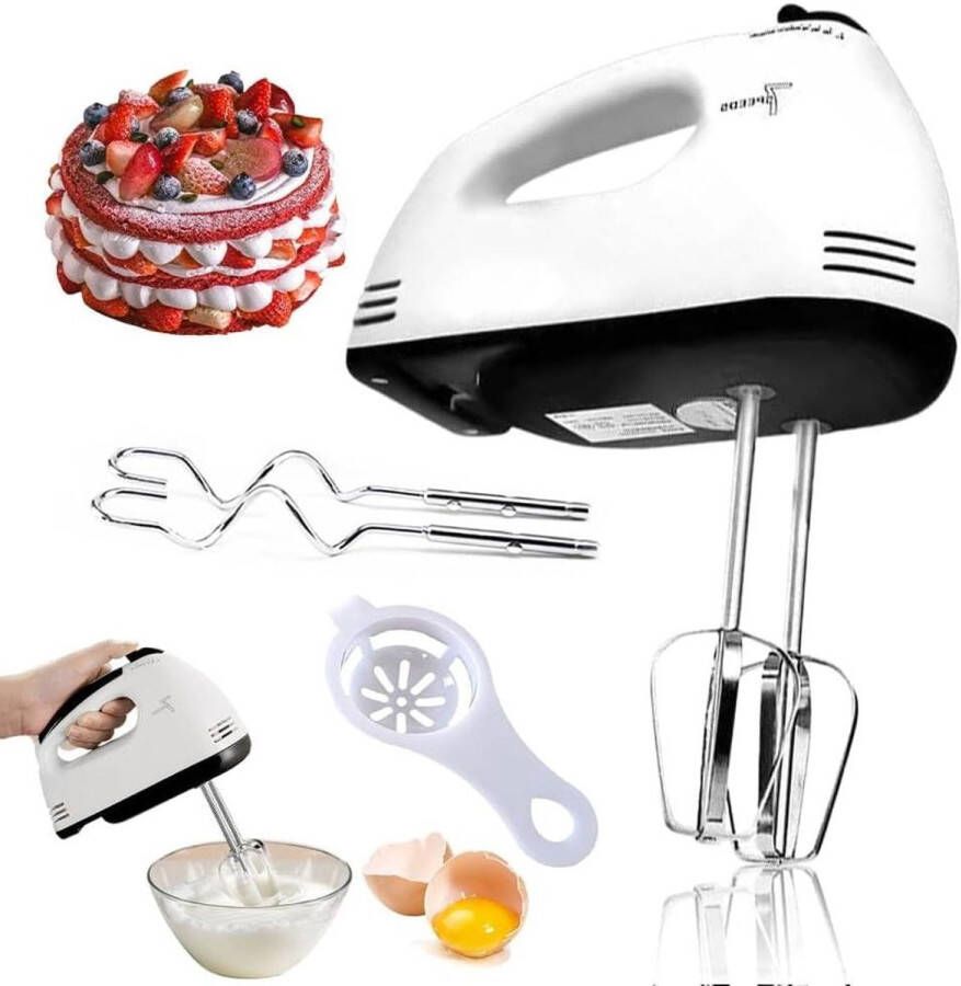 Handmixer met 5 gereedschappen Gemakkelijk vast te houden mixer voor roomkloppen Vaatwasmachinebestendig