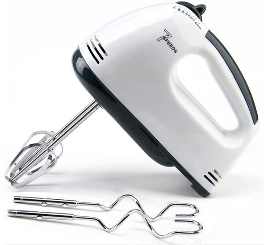 Handmixer met 7 snelheden elektrische handmixer voor bakken met roestvrijstalen kloppers en deeghaken