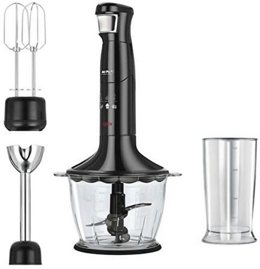 Handmixer met accessoires 1200W roestvrij staal multifunctioneel BPA-vrij