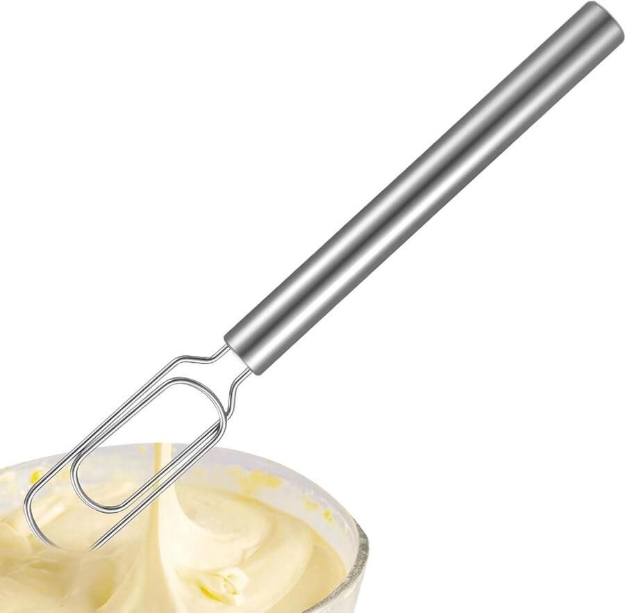 Handmixer met Klopper Roerstaaf Garde Beslag Maken Slotvrij Ontwerp 30 cm Lengte Zilverkleurig