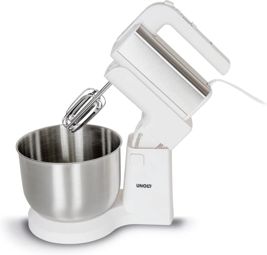 Handmixer met Kom Keukenmixer Bakken en Koken 500 Watt Kracht 35 Liter Kom Wit