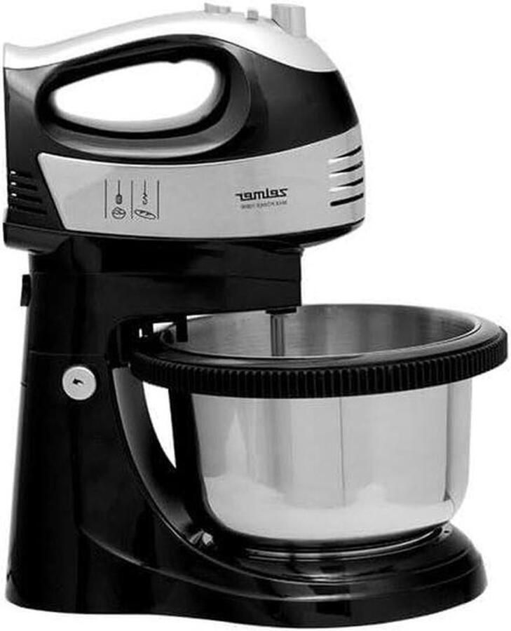Handmixer Met Kom Keukenmixer Bakken En Mixen Roterende Kom 2.5 Liter Kom Zwart