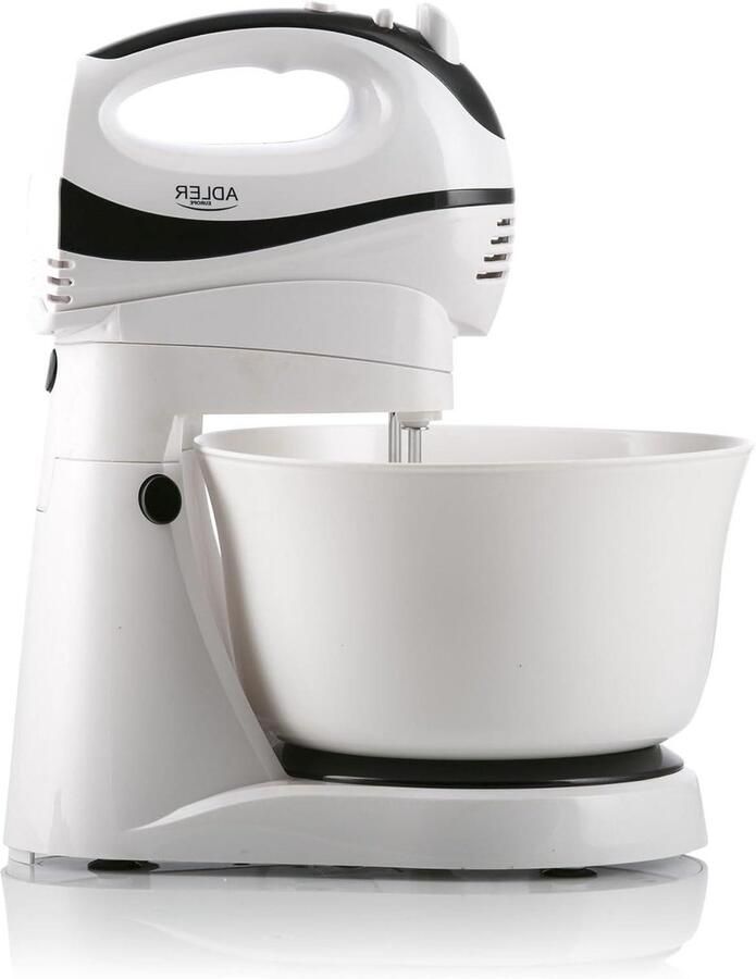 Handmixer met Kom Keukenmixer Gebak Maken 5 Snelheden 3 Liter Kom Wit