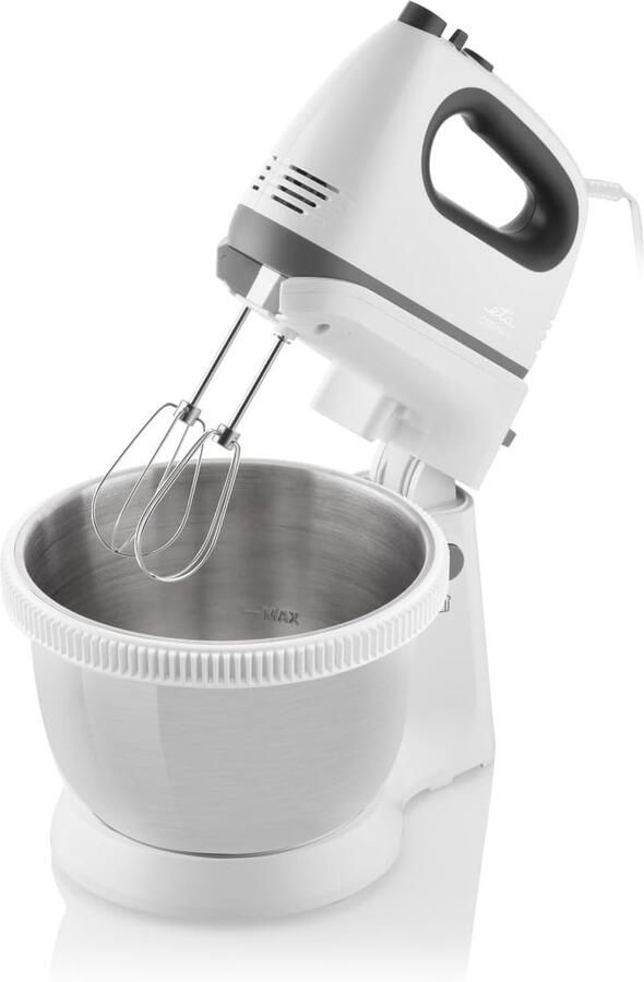 Handmixer met Kom Keukenmixer Klopper Beslag Maken Met Roterende Kom 3.6 Liter Wit