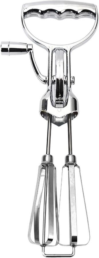 Handmixer met Slagroomgarde Rotary Klopper Beslag Mixen Dubbele Kop 31 cm Zilverkleurig