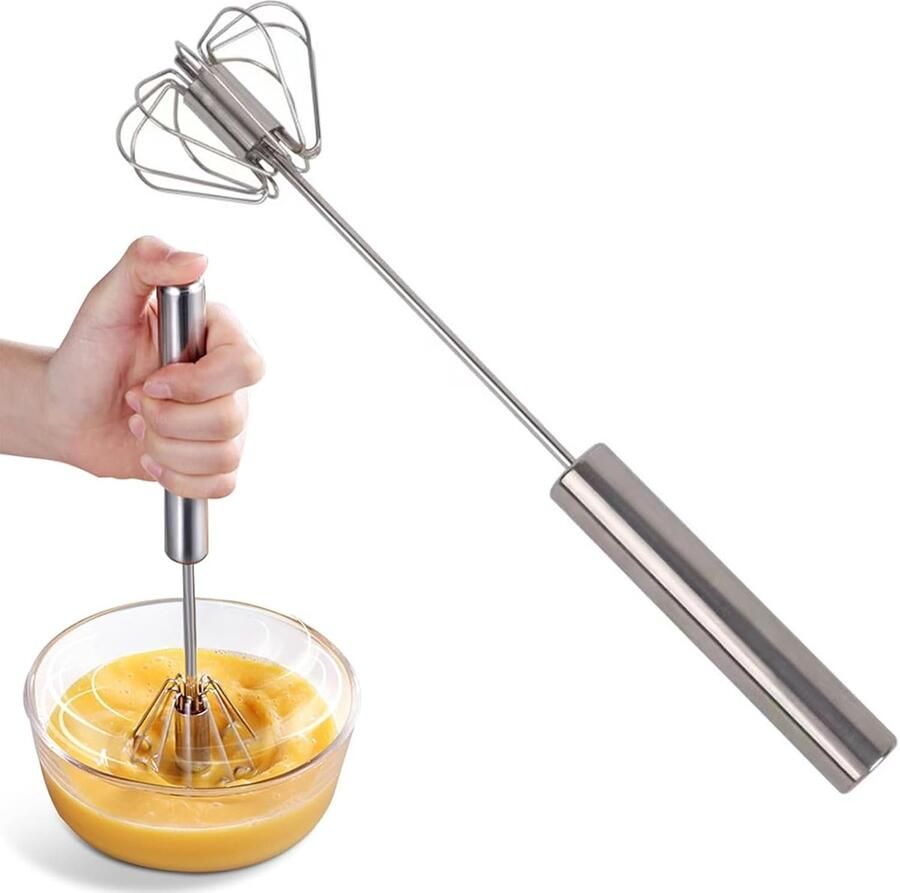 Handmixer Metaal 27 x 7 x 2 cm Roestvrijstalen Halfautomatische Garde Voor Eieren en Sauzen
