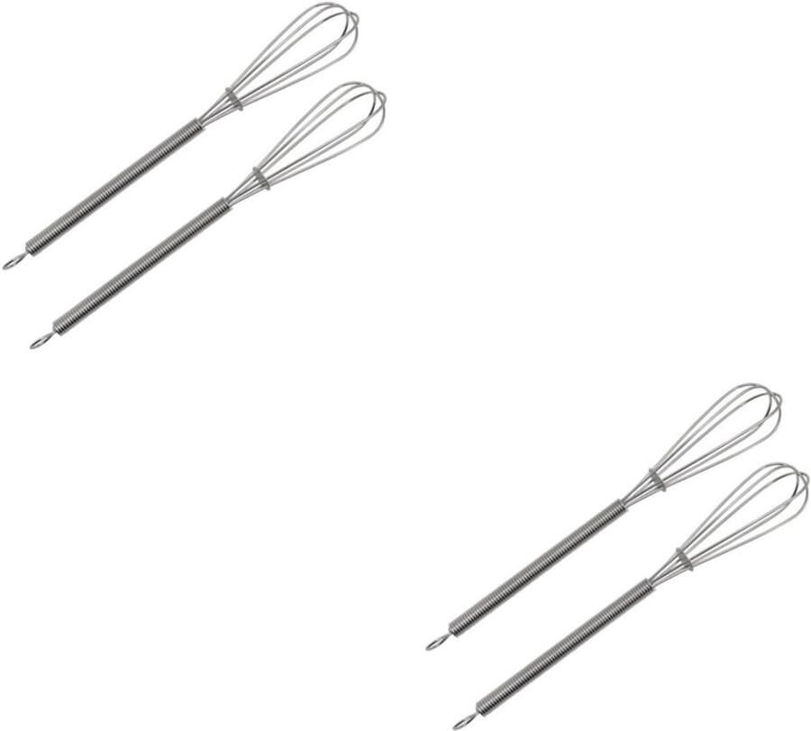 Handmixer Roerder Set Keuken Garde Haarverf Mengen Met Ophanghaak 4 Stuks Zilver