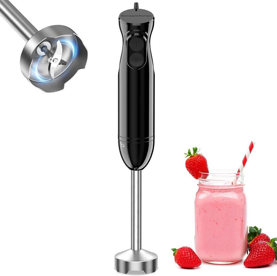 Handmixer Roestvrij staal 1000 W Met 2 Snelheden Voor Koken en Bakken