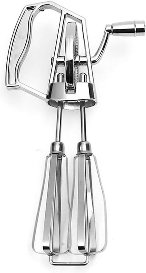 Handmixer RVS Keukenmixer Slagroomklopper Bakken Mengen Instelbare Snelheid Compact Formaat Zilverkleurig