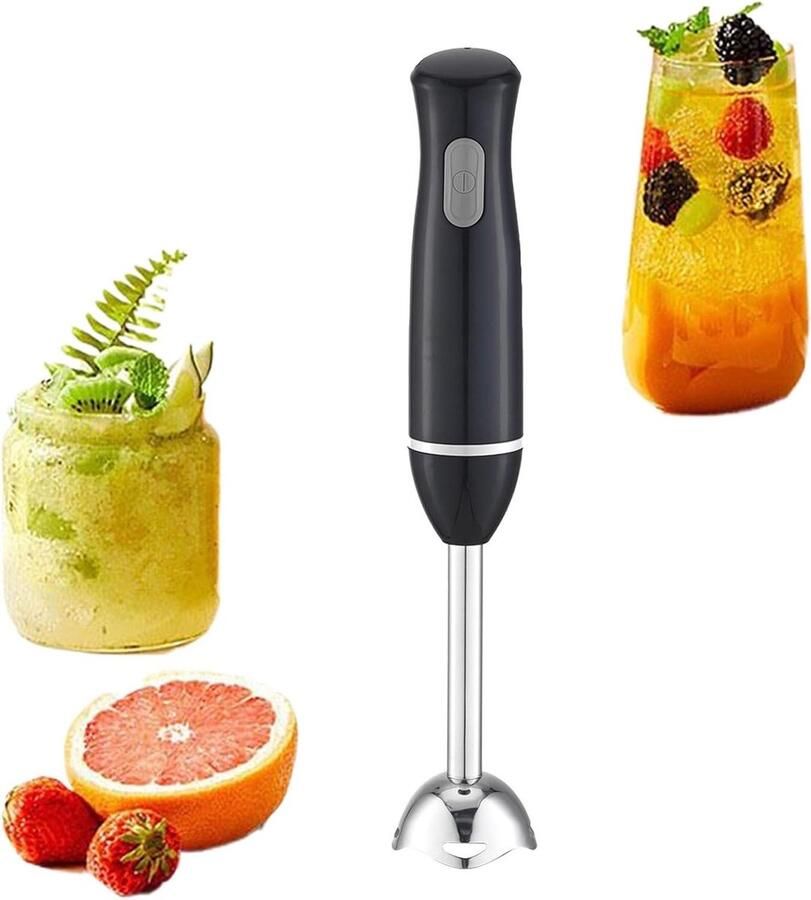 Handmixer Roestvrij Staal Staafmixer Elektrisch Maaltijden Bereiden Krachtige Roestvrijstalen Snijder 38 x 6.5 cm Zilver