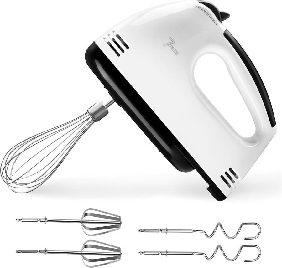 Handmixer roestvrijstalen kneeder elektrische handmixer 7 standen mixer 2 mixmixers en 2 deeghaken voor keuken