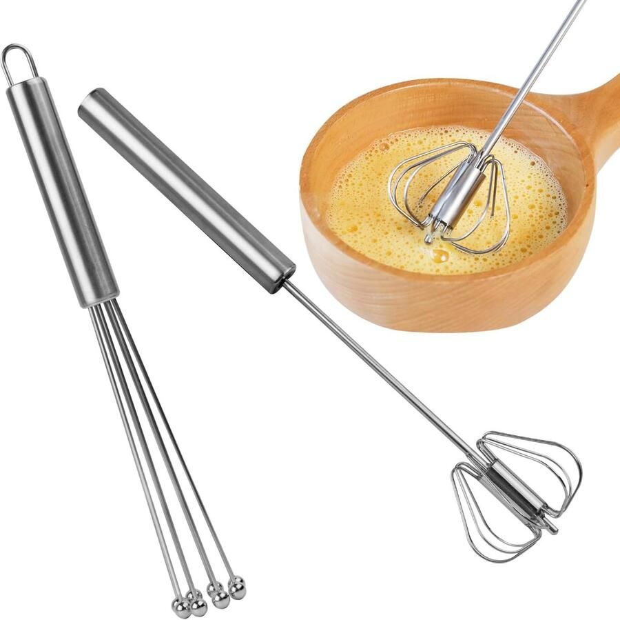 Handmixer RVS 25 5 cm Set van 2 Duurzaam en roestvrij Perfect voor kloppen en mengen ShopVlot