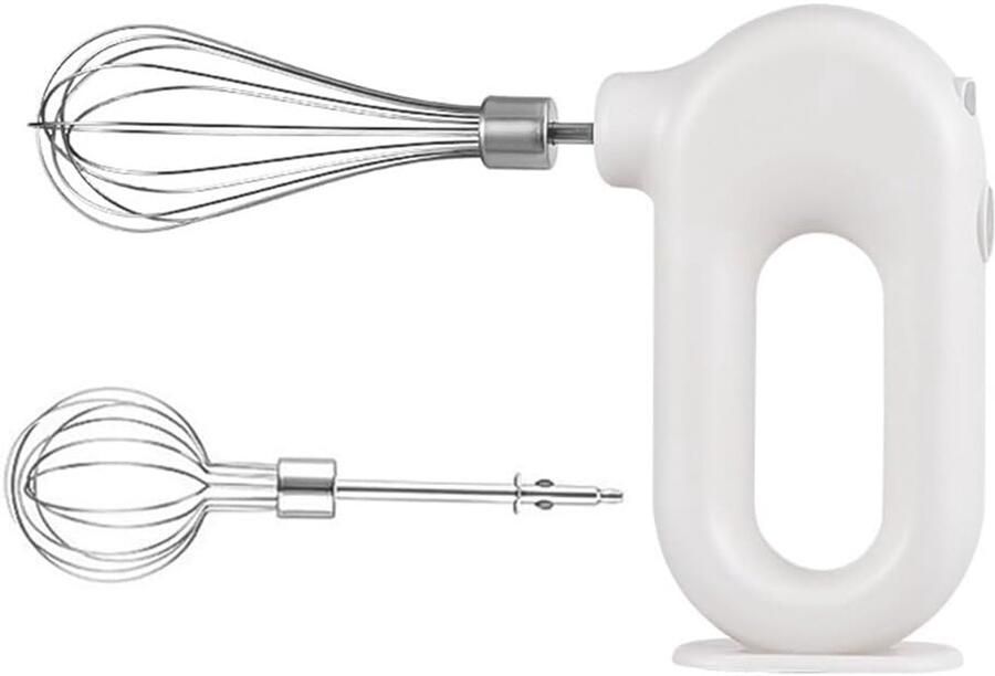 Handmixer Set Elektrische Garde Bakken en Mixen Oplaadbaar met USB 10 x 16 cm Wit