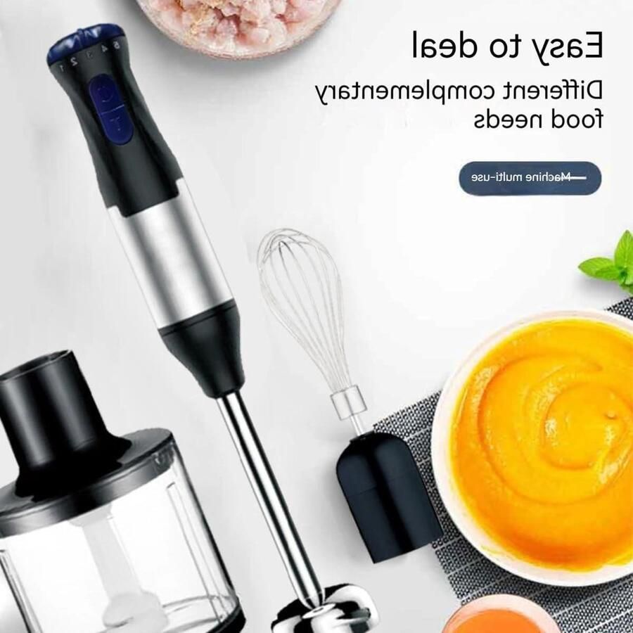 Handmixer Set Keukenapparaat Smoothies Maken 1000W Pure Koper Motor 500ml & 700ml Zwart