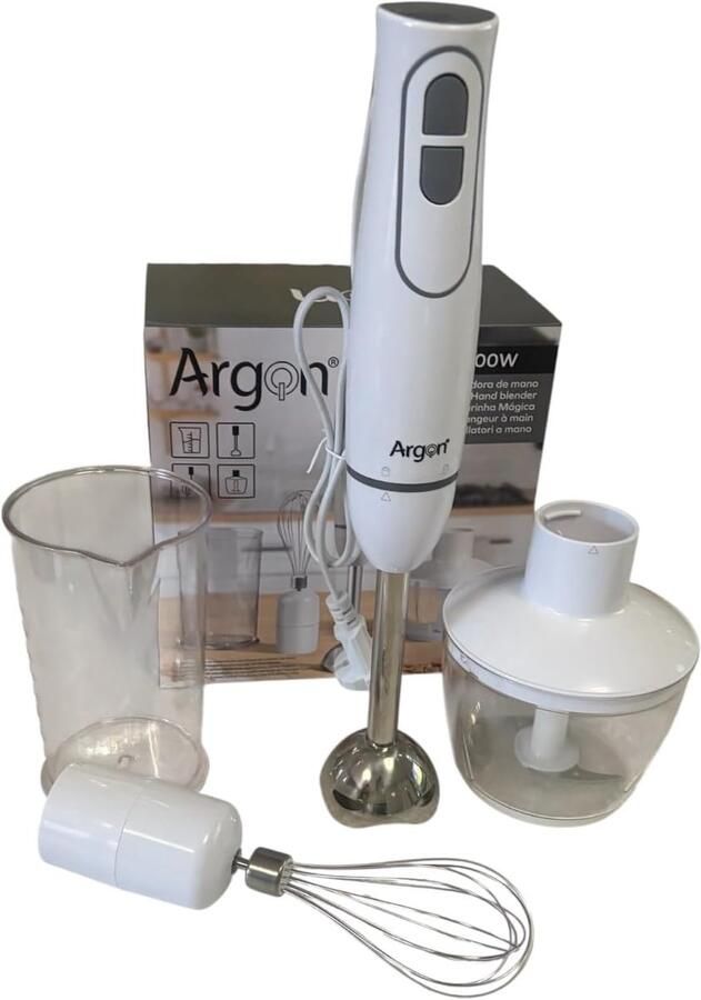 Handmixer Set Keukenmixer Accessoires Culinair Bereiden Krachtige 300W Motor 600ml Bekers Wit