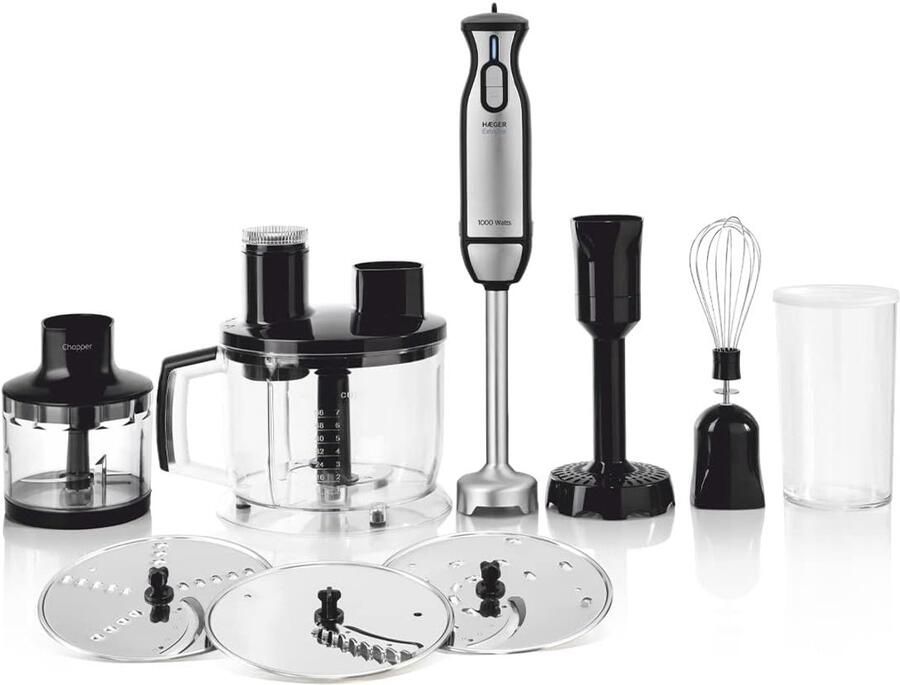 Handmixer Set Keukenmixer Staafmixer Eten Bereiden Krachtige Turbofunctie 1000 Watt Zwart