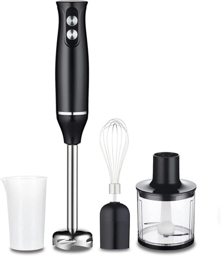 Handmixer Set Keukenstaafmixer Maaltijden Bereiden 4-in-1 Functies 500 Watt Vermogen Zwart