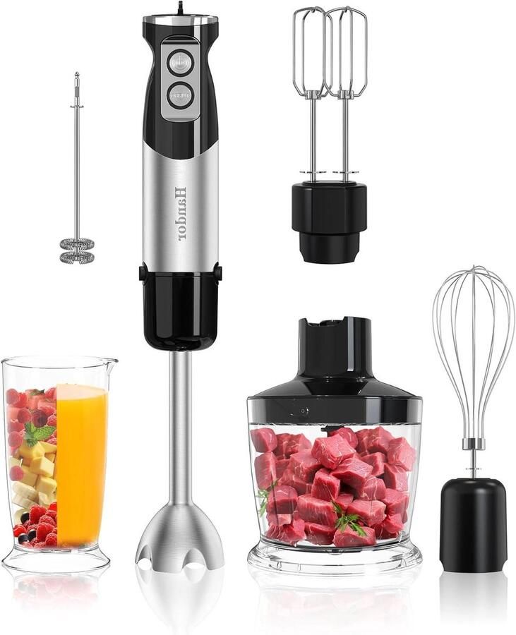 Handmixer Staafmixer Keukenbereidingen 12 Snelheden 1000 W Zilver