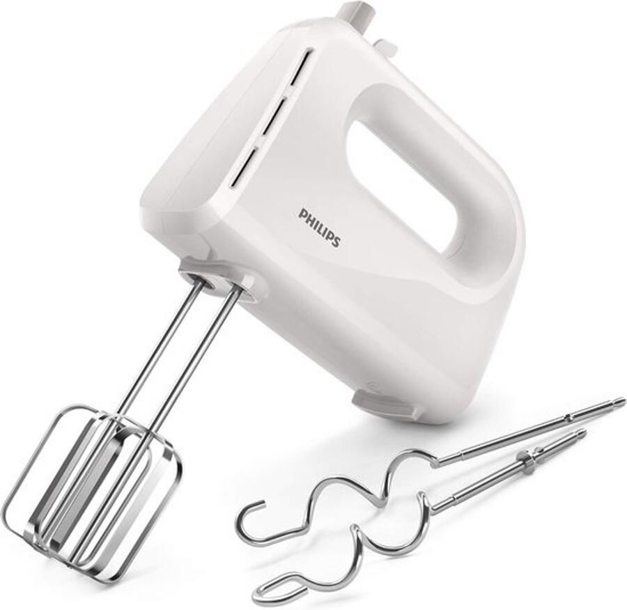 Handmixer Wit Keukenmixer Bakken en Koken Kegelvormige gardes 300 Watt Wit