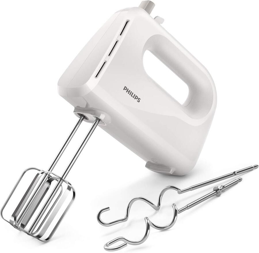Handmixer Wit Keukenmixer Bakken en Koken Kegelvormige gardes 300 Watt Wit