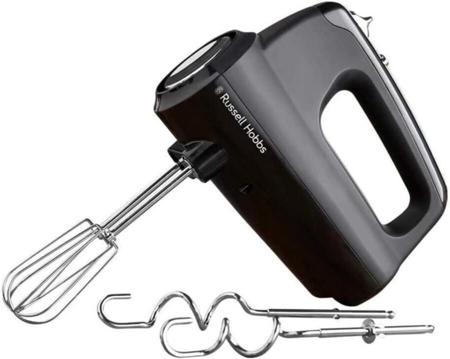 Handmixer Zwart 350 Watt met 5 Snelheden en Turboknop Inclusief Gardes en Deeghaken
