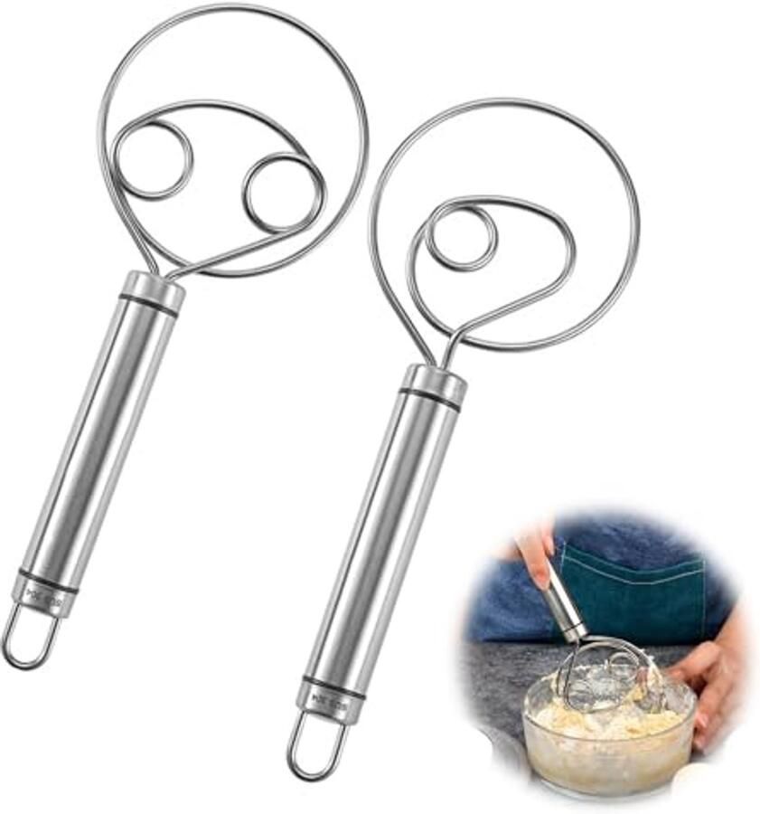 Handmixers voor Deeg en Beslag RVS Deegbeslag Mixer Set