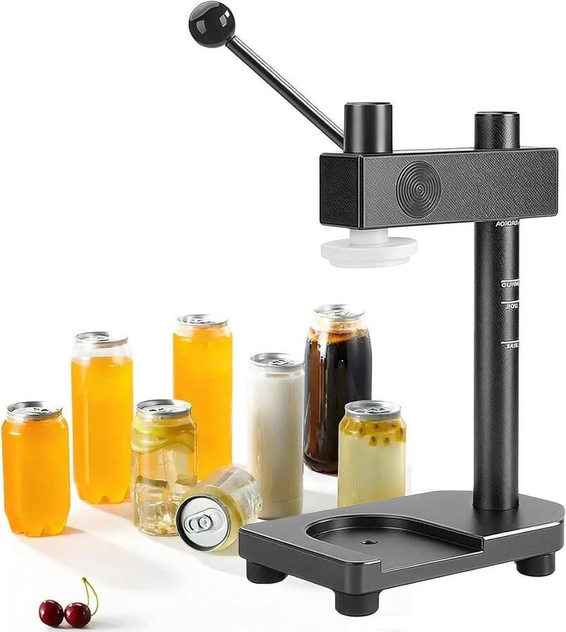 Handpers Bliksluiting Tafel Sealer Dranken Verpakken Geen Elektriciteit 250-700ml Zwart
