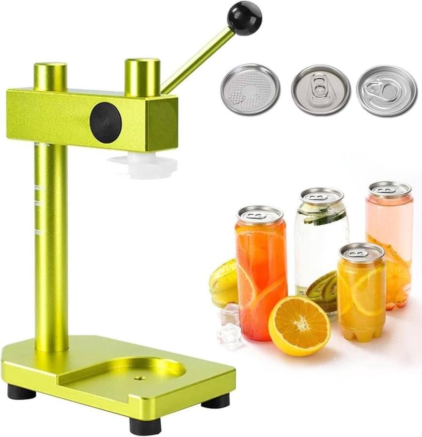Handpers Sluitmachine Blik Verzegelaar Dranken Afdichten Geen Elektriciteit Nodig 250-700ml Groen