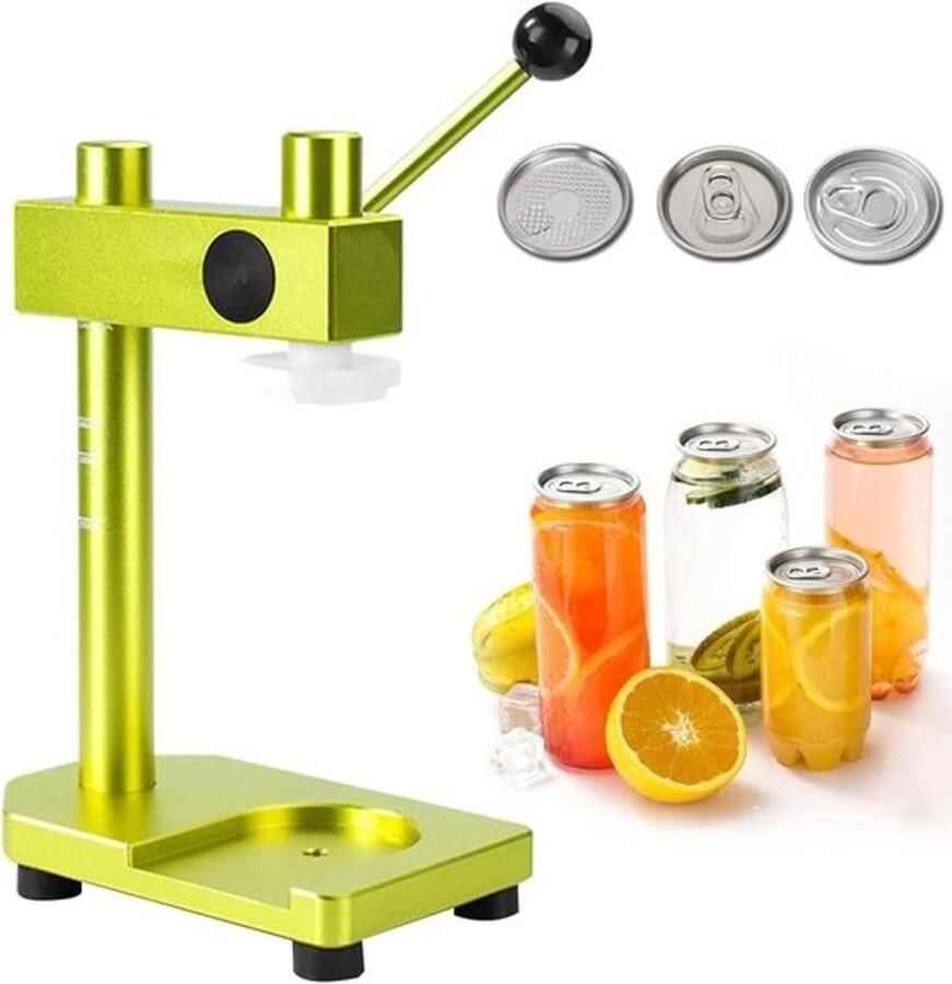 Handpers Sluitmachine Blikverzegelaar Dranken Afdichten Werkt Zonder Elektriciteit 250-700ml Groen