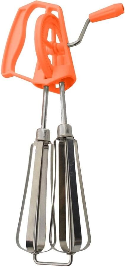 Handslinger Mixer Eierklopper Beslag Roeren Roestvrij Staal 8.4 x 11 x 8.4 cm Oranje