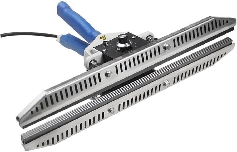 Handtang Sealmachine Warmtekrimpmachine en Verpakken Instelbare Temperaturen 400 mm Breedte Zilver