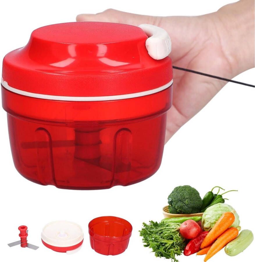 Handtrekgroentesnijder Uienhakselaar Hakmolen Gehaktmolen Handmatig trekkoord Keukenmachine Blender Thuiskeuken Knoflookversnipperen Keukenaccessoires Rood