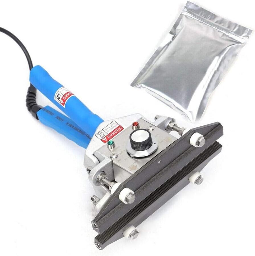 Handverzegelaar Impuls sealer Verpakkingen sluiten Instelbare temperatuur 200 mm Blauw