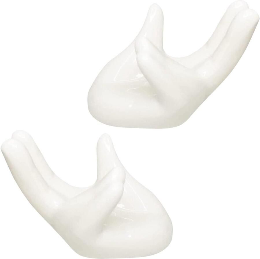 Eierdopjes Handvorm Eierhouders Keramiek Ontbijt Tafeldecoratie Handvorm Design 9x5CM Wit