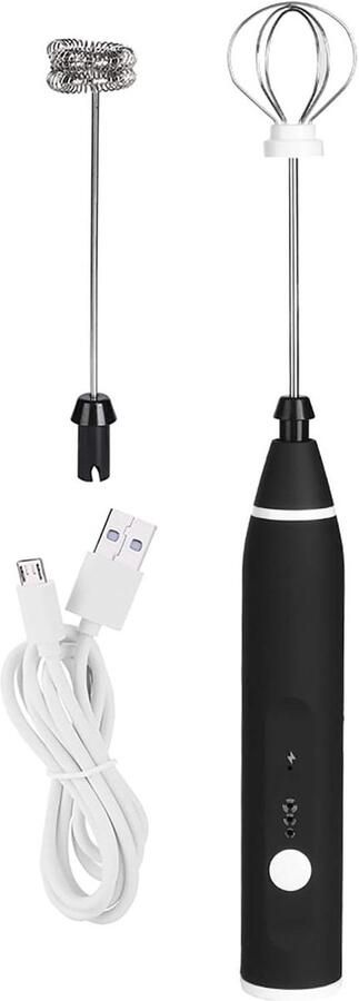 Handzame Melkopschuimer Keukenmixer Blender Koffie Bereiden 3 Snelheden Instelbaar 17.3 x 3 cm Zwart
