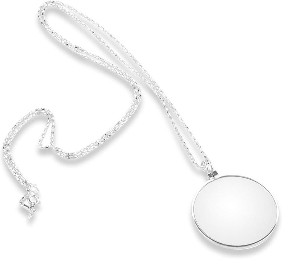 Hangend vergrootglas draagbaar 5x vergrootglas monocle-lens met ophangketting voor lezen knutselen handwerken sieraden hobby's (zilver)
