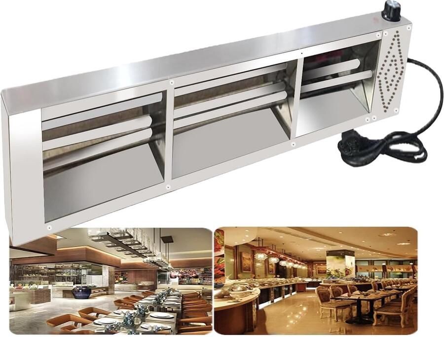 Hangende Bordenwarmer Voedselverwarmer Lamp Buffet Warm Houden Instelbare Temperatuur 30-85℃ 120cm Lengte