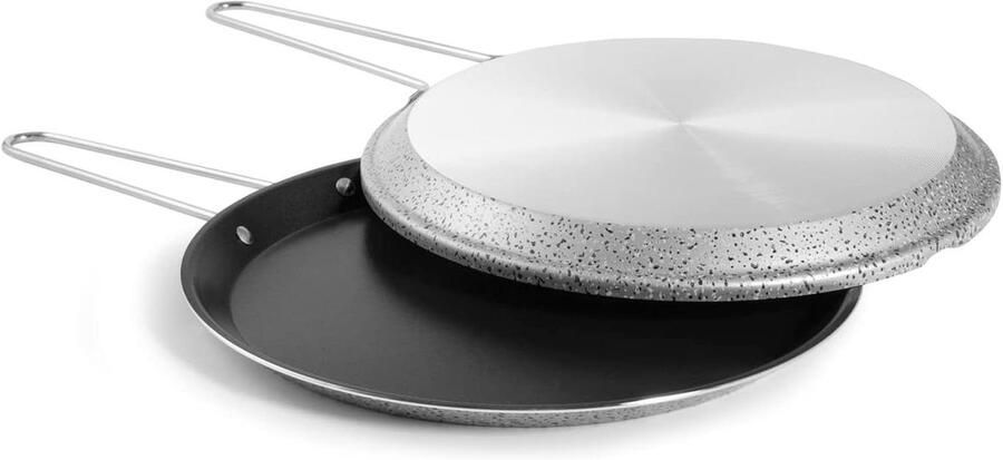 Hapjespan Aluminium Koekenpan met anti-aanbaklaag Lekker Koken 6-laags antiaanbaklaag 24 cm Grijs