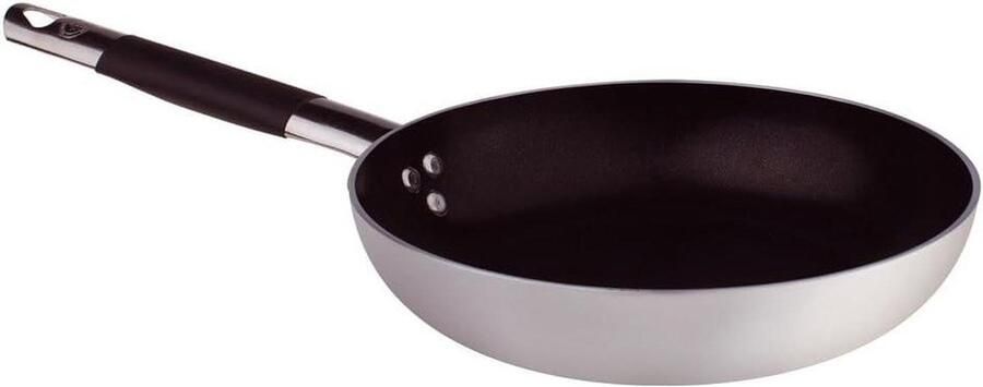 Hapjespan Aluminium Koekenpan Plat Professioneel Koken Antiaanbak Teflon Diameter 40 cm Zilver