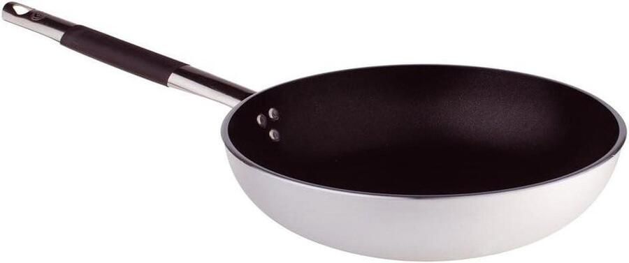Hapjespan Aluminium Koekenpan Platina Professioneel Koken Gemaakt in Italië Diameter 40 cm Zilver