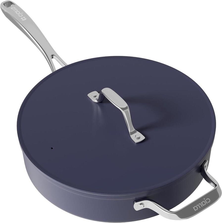 Hapjespan Keramiek Diepe Koekenpan Gezond Koken Ovenbestendig 28 cm Blauw