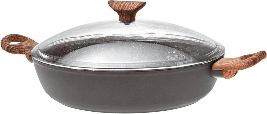 Hapjespan Koekenpan Algemeen koken Antiaanbaklaag 28 cm Zwart