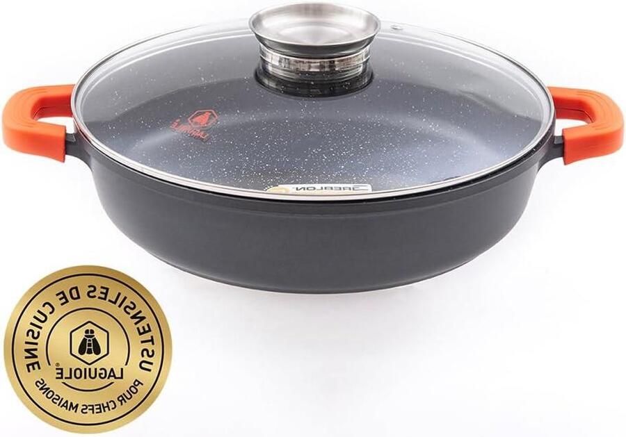 Hapjespan Koekenpan Braadpan Koken en braden Greblon C2+ antiaanbaklaag 36 cm Grijs