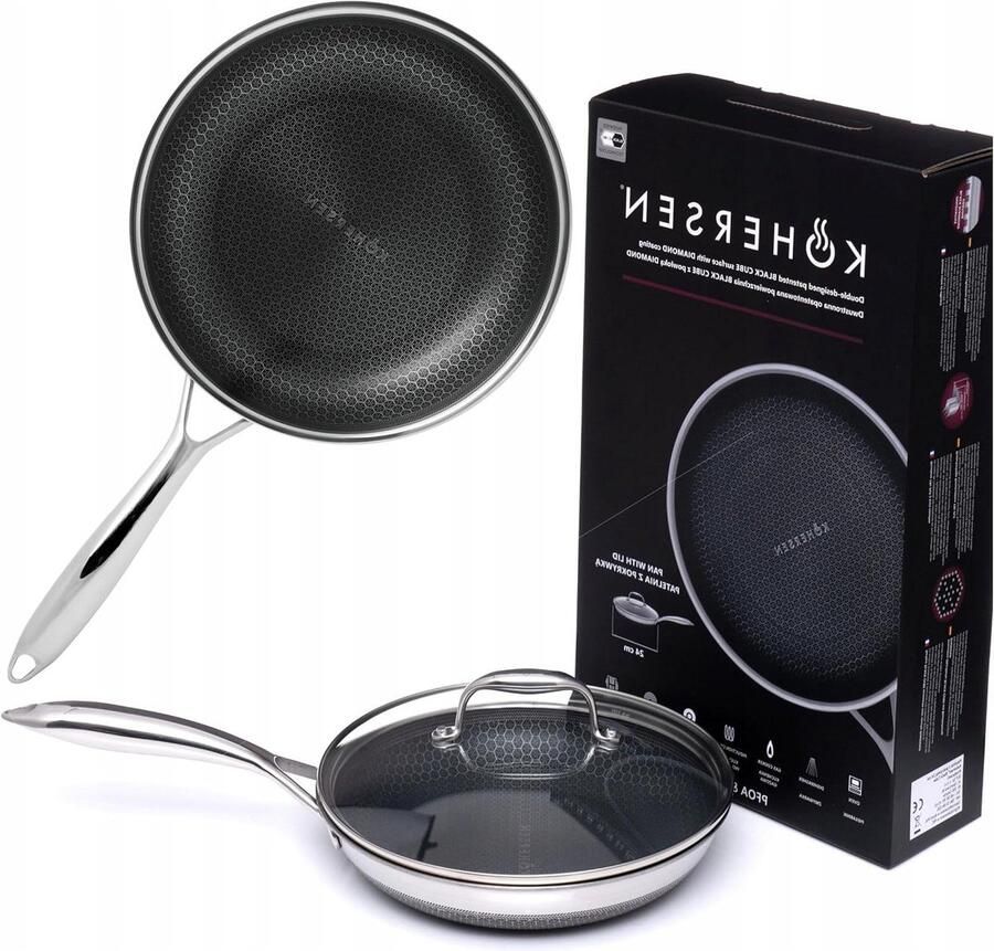 Hapjespan Koekenpan Braadpan Snel en gelijkmatig koken Hybride Tri-Play constructie 26 cm Zwart
