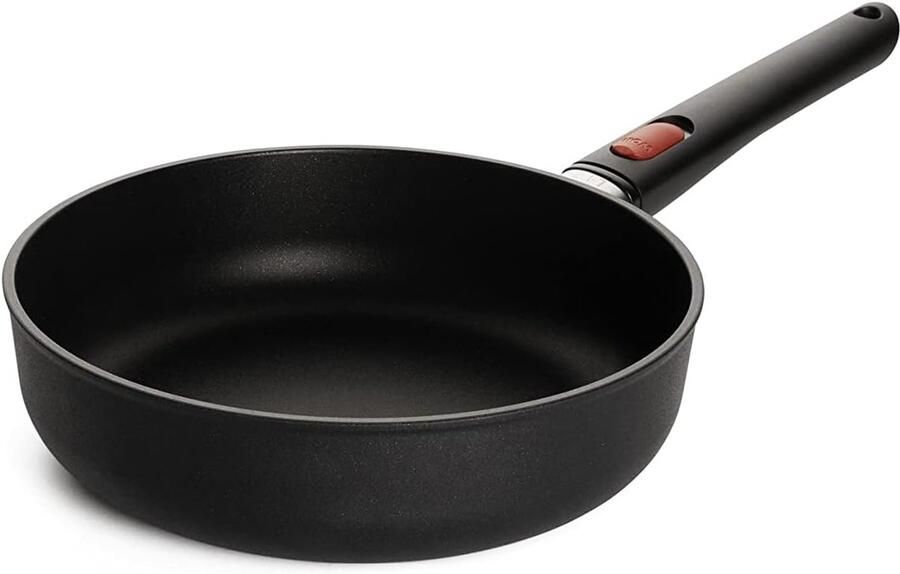 Hapjespan Koekenpan Diep Koken en Bakken Afneembare Handgreep 24 cm Grijs