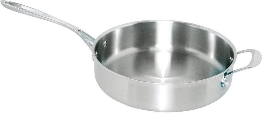 Hapjespan Koekenpan Koken Drielaags materiaal 28 cm 3.95L Zilver